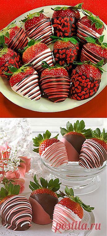 Романтический ужин для влюбленных. Фруктовый десерт в шоколаде