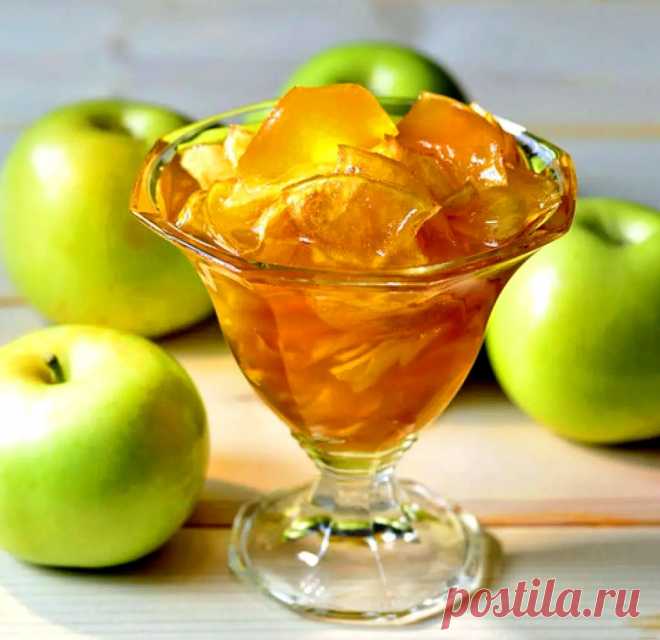 Прозрачное янтарное варенье из яблок дольками