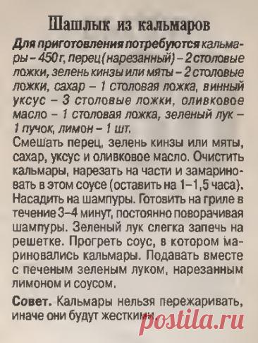 Шашлык из кальмаров