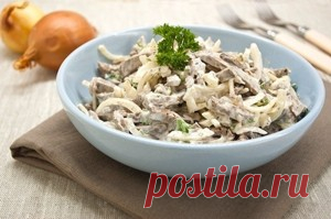 Салат из отварного сердца