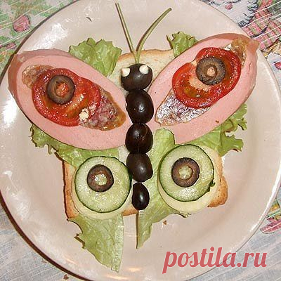 БЕНТО  ДЛЯ  НЕХОЧУХИ !!!  **Привлекаем детский интерес к еде  - ярко и необычно!.. *Украсим микс-бутерброд - Бабочка!