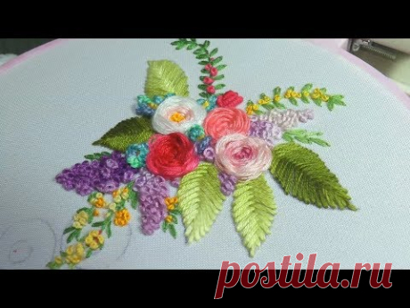Roses with the Woven Wheel Stitch (Spider Web Stitch) \ РОЗЫ (СТЕЖОК ПАУТИНКА). Видео мастер-класс
