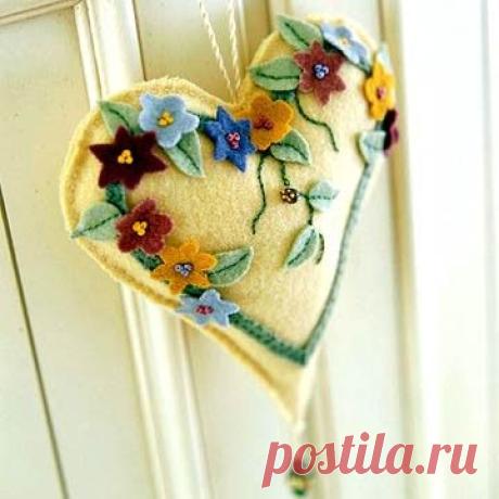 Валентинка из фетра – мастер-класс