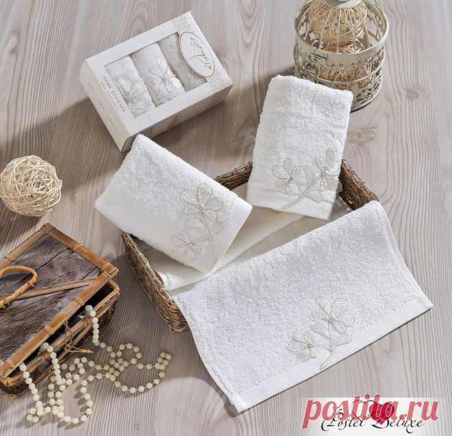 Кухонное полотенце senses цвет: молочный (30х50 см - 3 шт) из махры ирия