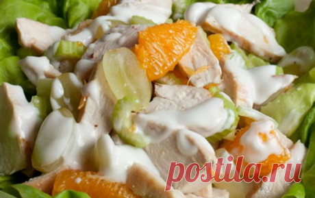 Салат для похудения из куриной грудки с фруктами « Рецепты салатов
