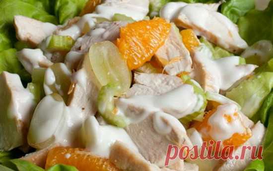 Салат для похудения из куриной грудки с фруктами « Рецепты салатов