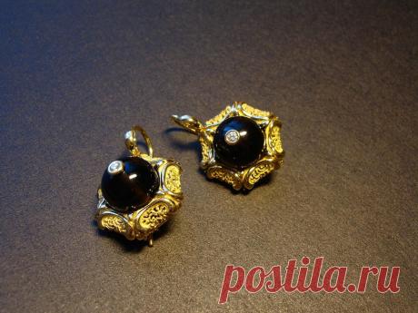 Серьги,дымчатый кварц,бриллианты,золото 750