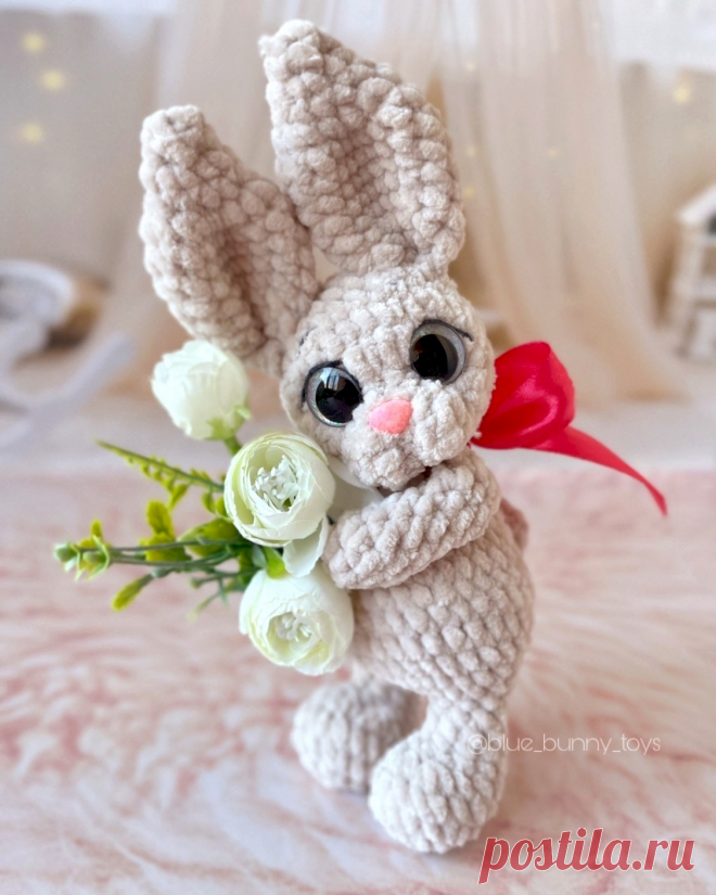 PDF Зайка Малыш крючком. FREE crochet pattern; Аmigurumi animal patterns. Амигуруми схемы и описания на русском. Вязаные игрушки и поделки своими руками #amimore - зайка из плюшевой пряжи, плюшевый заяц, зайчик, кролик, зайчонок, крольчонок.