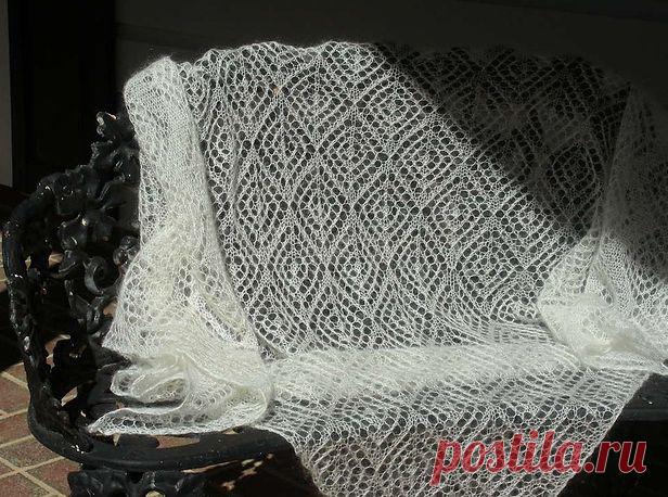 Шаль палантин спицами из мохера. Ажурная шаль из мохера схема. | Домоводство для всей семьи