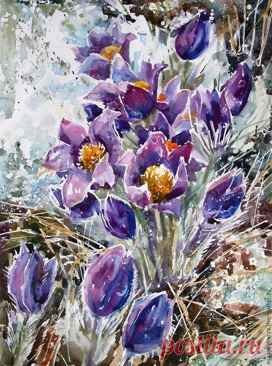 Картина Я вдохну сон-травы аромат – купить в интернет-магазине на Ярмарке Мастеров с доставкой