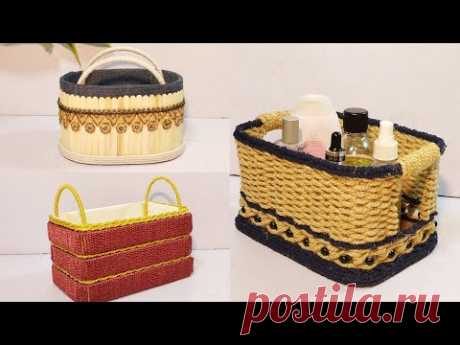 3 Unique style of  Rope Storage Basket |Diy Rope Basket |Diy Storage Organizer | Hamna Nadeem