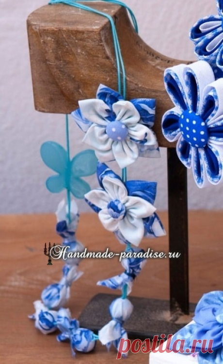 Текстильные бусы с цветами своими руками - Handmade-Paradise