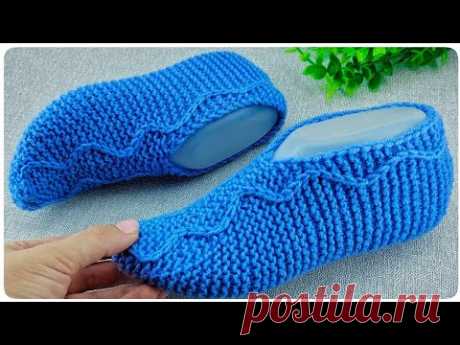 Красивые СЛЕДКИ «Змейки» на 2 х спицами!!! Без швов на подошве