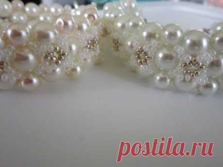 ▶ Bracelet FOLLOW ME. Glass Pearl and SeedBeads. Браслет Follow Me . - YouTube