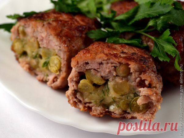 ЗРАЗЫ МЯСНЫЕ С ГОРОШКОМ И СЫРОМ