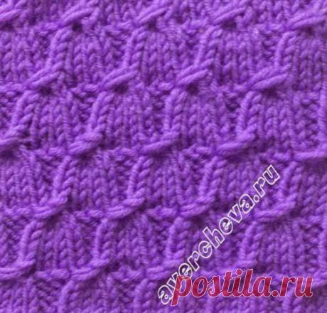 Узор 714 с обвитыми петлями | каталог вязаных спицами узоров