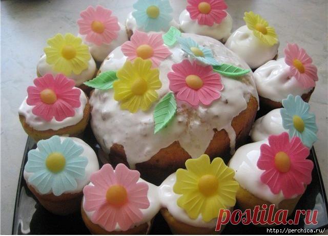 Украшение кулича сахарной мастикой+много мастер-классов