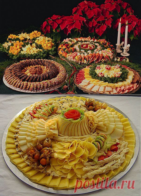 Варианты оформления сырной тарелки.