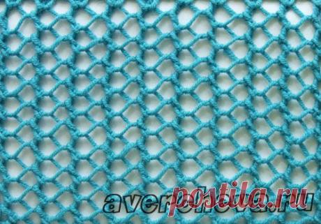 узор спицами 533 ажурная сетка 3 | каталог вязаных спицами узоров