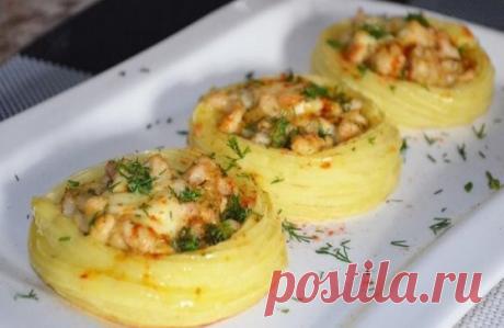 Картофельные "гнёзда" с курицей
Ингредиенты
Картофель 400-450 грамм
куриный фарш 200-250 грамм
лук 1 штука
чеснок (зубчик)1 штука
яйцо 1 штука
мука 2-3 ст. ложки
сыр твердый (по желанию) 50-70 грамм
Процесс приготовления
Картофель отварить. Сделать из него пюре. Добавить яйцо, соль и муку. Остудить.
Лук порезать мелко, обжарить до прозрачности, добавить куриный фарш и чеснок, обжарить до готовности.
Противень застелить пергаментной бумагой и смазать сливочным маслом. Из картофеля сформировать