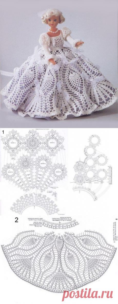 Вязаные платья для куклы. Вязаные платья для куклы схемы | Лаборатория домашнего хозяйства
