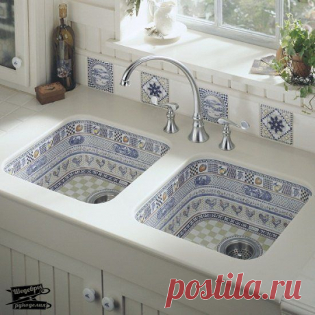 Шикарные, выложенные мозаикой, кухонные раковины