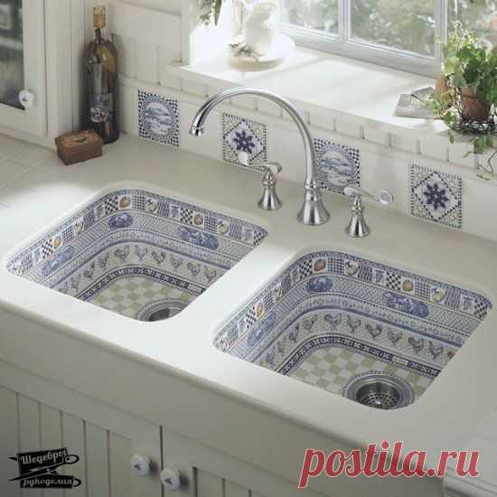 Шикарные, выложенные мозаикой, кухонные раковины