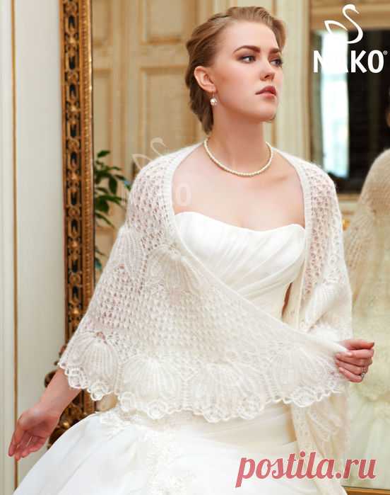 Нежная шаль спицами. Описание