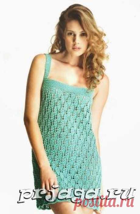 Сарафан крючком узором «Колосок»