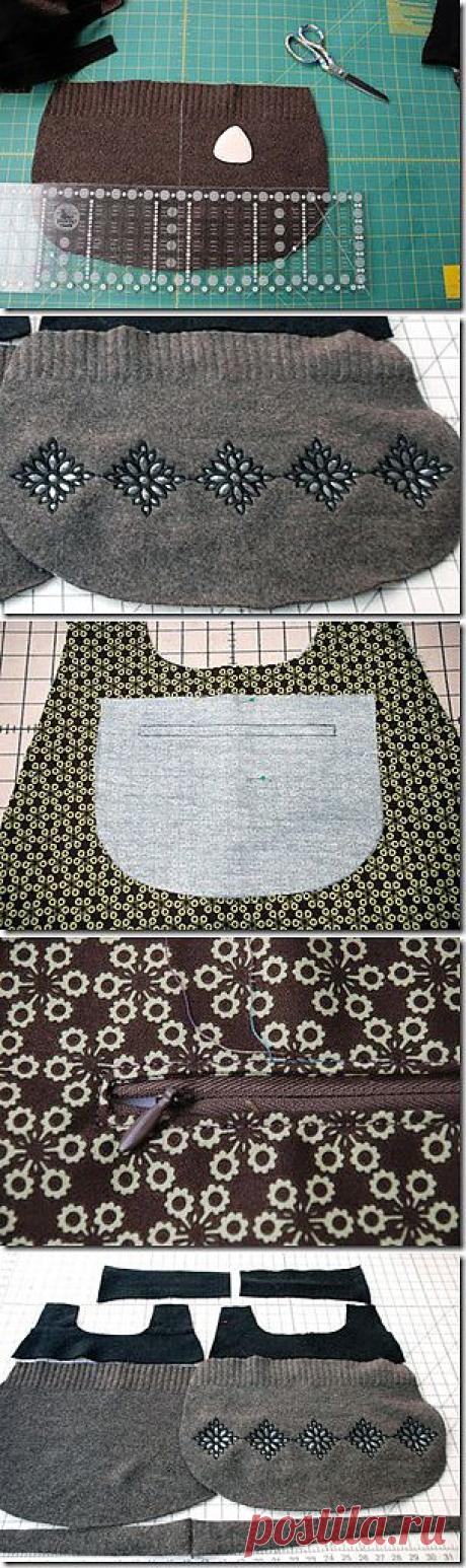 Как сшить сумку из старого пуловера / KNITLY.com - блог о рукоделии