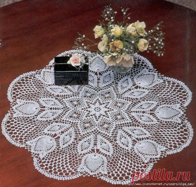 Большая круглая салфетка (крючок)