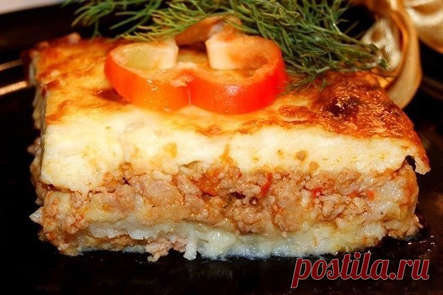 Картофельная запеканка с соусом 