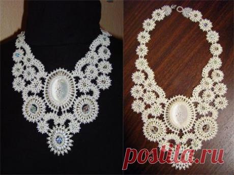 колье &quot;Зимняя сказка&quot; | biser.info - всё о бисере и бисерном творчестве