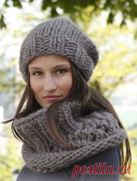 Как связать шапку Бини крупной вязкой спицами — 6 моделей
