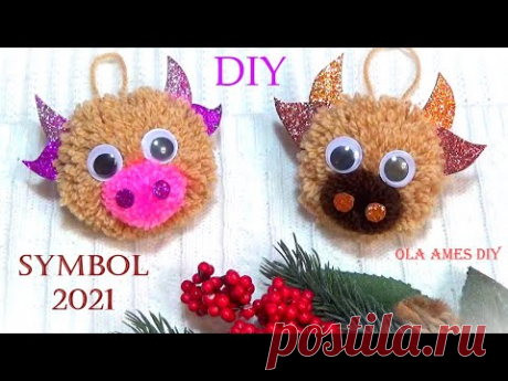 😍 Символ 2021 БЫК Своими Руками ЛЕГКО и БЫСТРО 😍 Symbol 2021 😍 DIY Woolen Bull / Ola ameS DIY