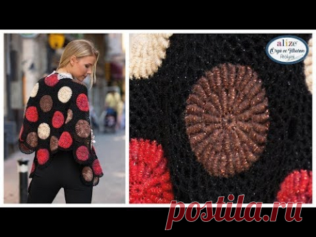 Pipetle Yapılan Güneş Şal - Sun Motif Shawl Made w/ Straw