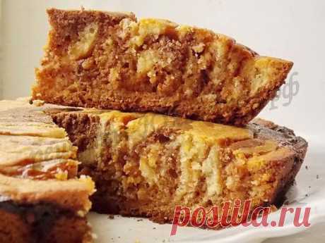 Пирог &quot;Зебра&quot; со сгущёнкой и орехами
