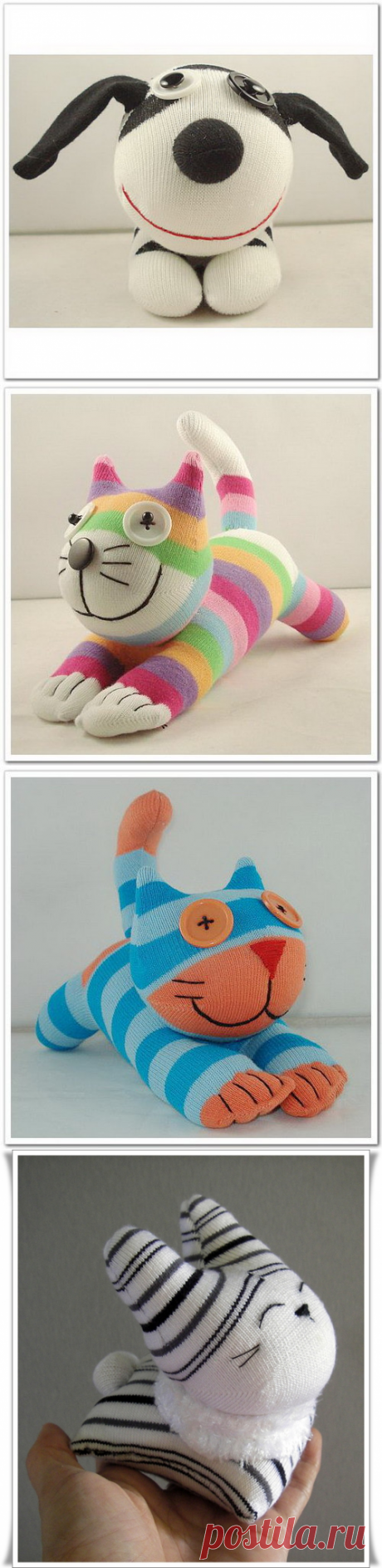 Игрушки из носков. Много.