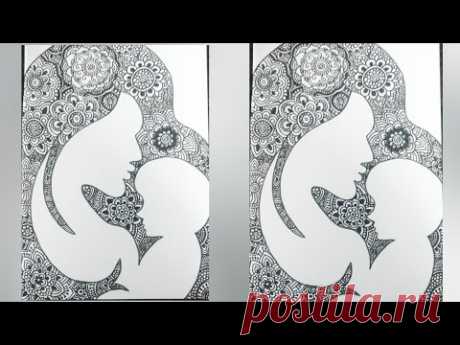 Doodling drawing +Doodle Art + Draw with me step by step DIY #1