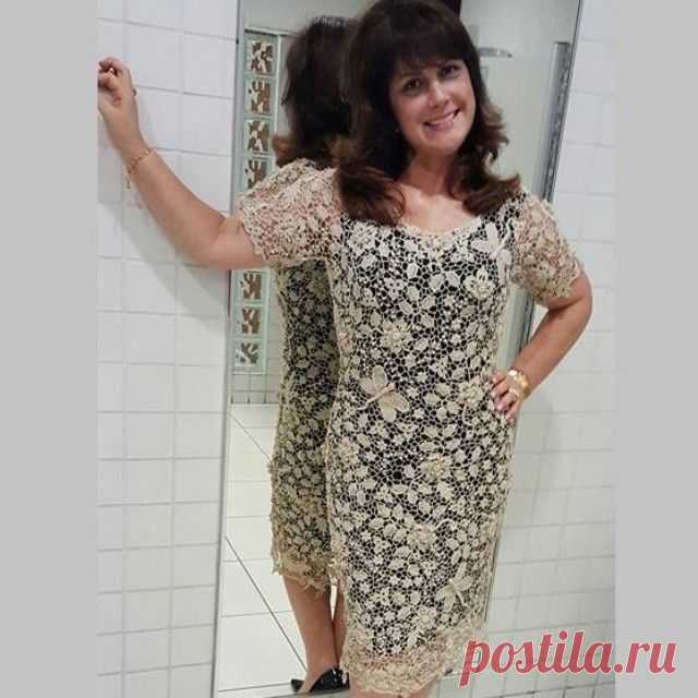 ...iniciando o domingo com esta alegria... querida @nilzabmorgado com seu vestido em Crochê Irlandês Lace confeccionado por mim, uma satisfação enorme,  orgulho idem.... Muito obrigada pela confiança! ... #satisfação #trabalho. #croche #luxury #renda #handmade