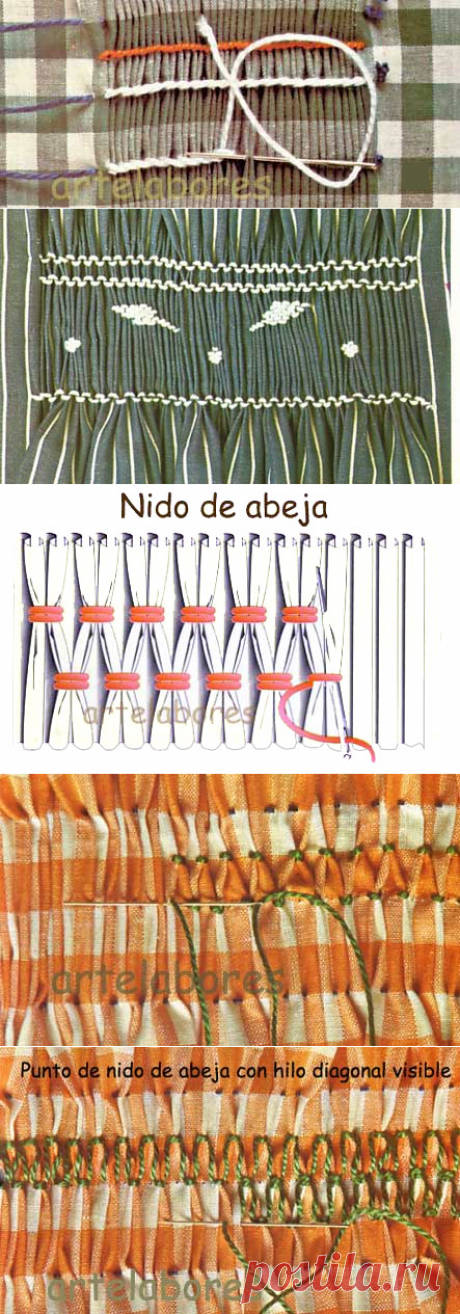 Bordar sobre frunces smock