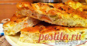 Капустный пирог - ленивый вариант с молодой капустой | Еда-легко!