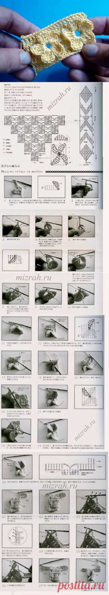 Irish crochet &amp;: Объемный цветок на основе