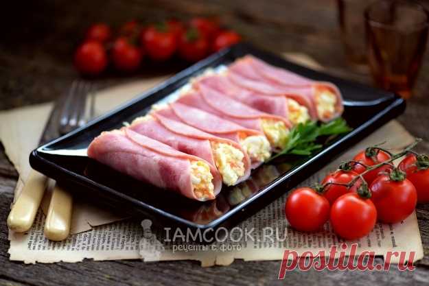 Рулетики из ветчины с сыром и корейской морковью — рецепт с фото пошагово