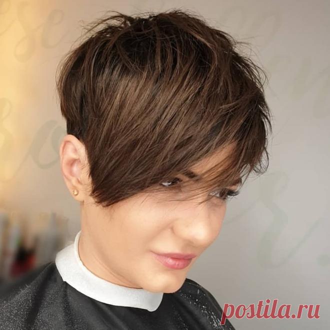 ღСтрижки с длинной челкой. Пикси