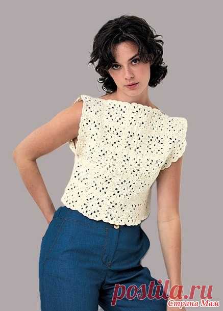 Белый топик из бабушкиных квадратов. - Все в ажуре... (вязание крючком) - Страна Мам