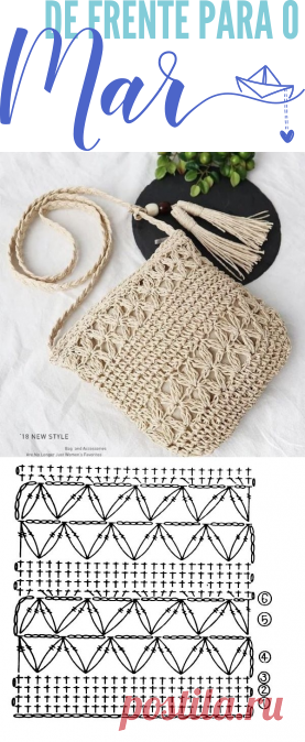 Bolsa pequena de crochê para todos os estilos &#8902; De Frente Para O Mar