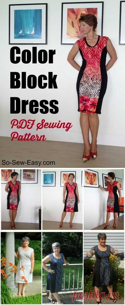 Color block dress pattern - POTM - So Sew Easy