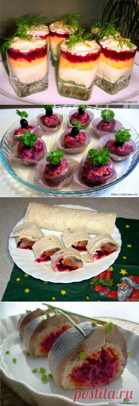 Интересные варианты оформления салата &quot;Сельдь под шубой&quot; | Интересные рецепты