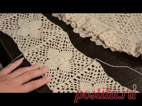 Вяжу летнюю юбку #2 Как я соединяла мотивы.